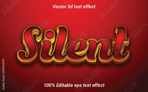 Silent Gold EPS Vector 3D Text Effect. 