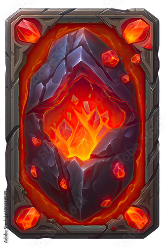 Wallpaper Mural Card deck design. Card back design in casual style. Lava stones, 2d mobile game asset made with Generative AI Torontodigital.ca