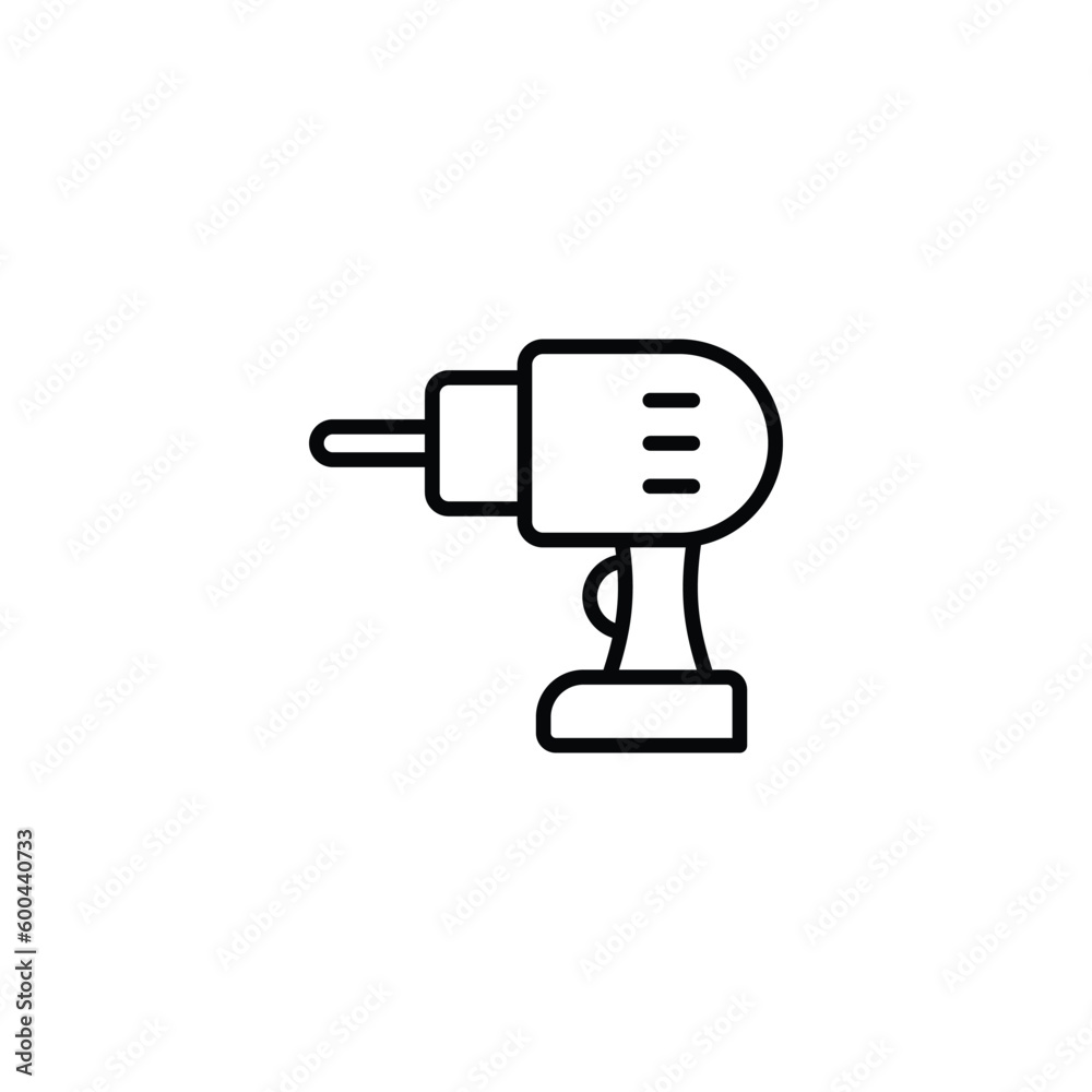 Drill Machine icon design with white background stock illustration Drill Machine icon design with white background stock illustration