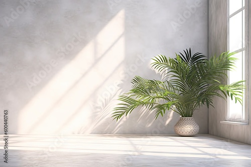 Green Plants in a Room with White Wall. Interior Design and Home Decor. Generative AI illustrations. © Thares2020