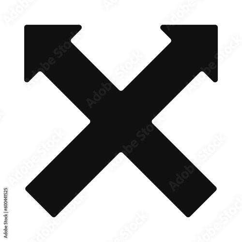 Round Corners Two Crossed Arrows Icon