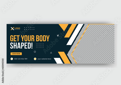 Fitness and gym workout facebook cover photo or social media web banner Design