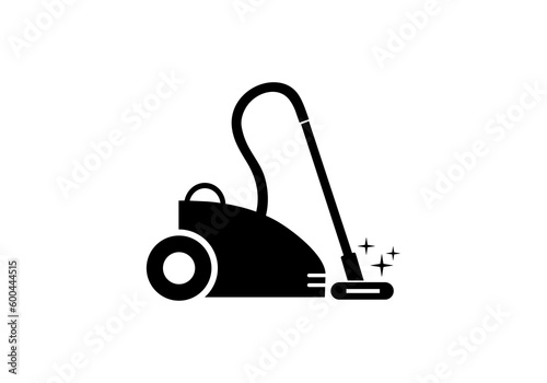 Steam vacuum cleaner icon, logo. Home appliance vector illustration for home improvement store