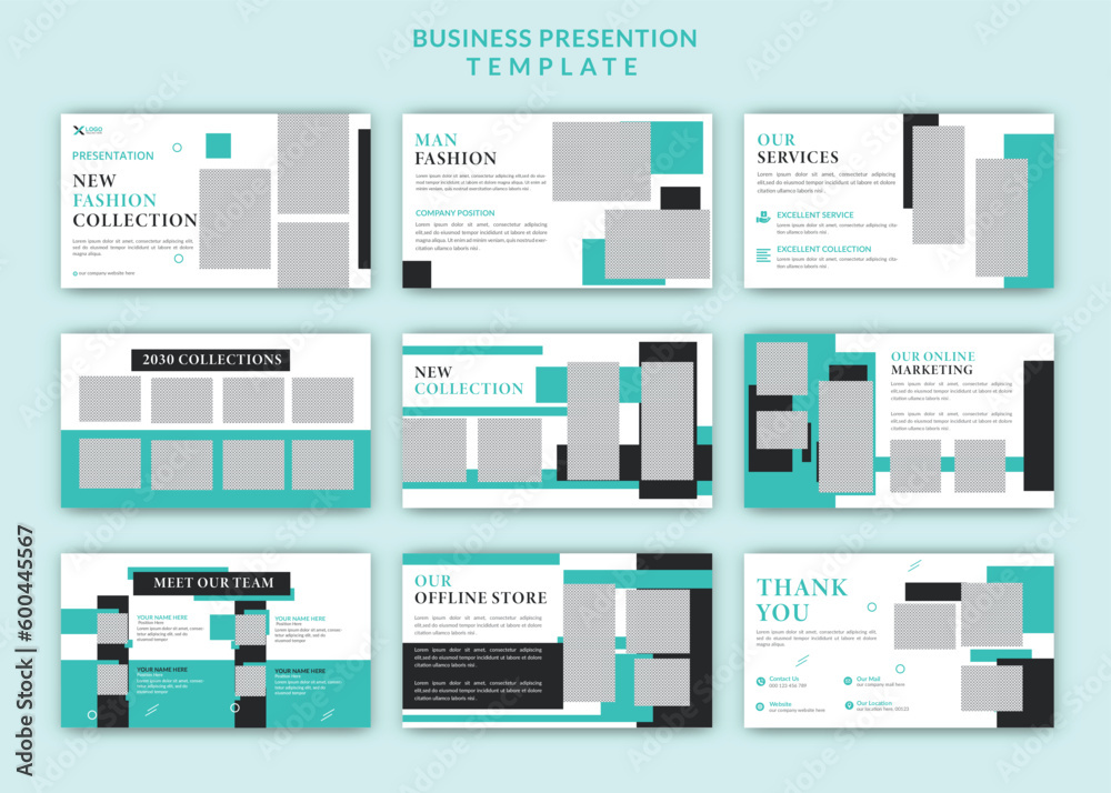 Creative and modern fashion powerpoint presentation editable slides template design set Creative and modern fashion powerpoint presentation editable slides template design set