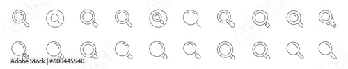 Collection icon of magnifying glass. Search symbol. Vector illustration.