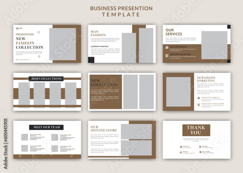 Modern minimalist colorful man fashion powerpoint presentation slide design keynote fashion  landing page