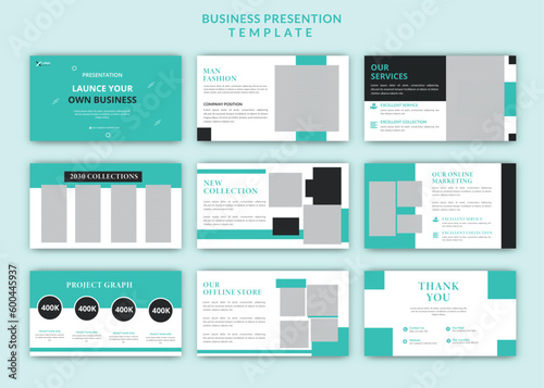 Modern minimalist colorful man fashion powerpoint presentation slide design keynote fashion  landing page