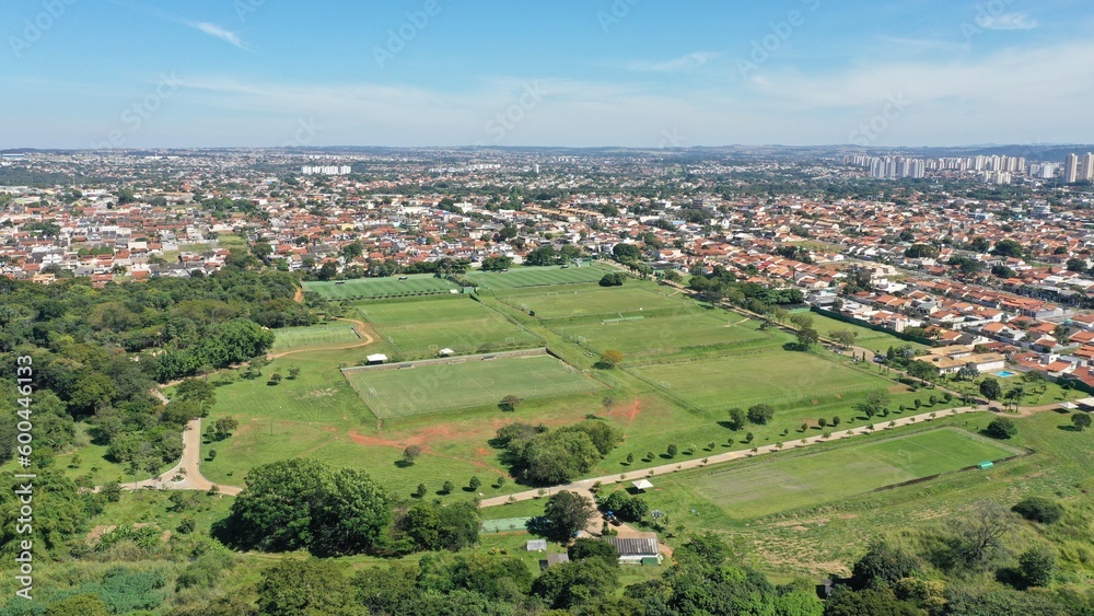 Aerial view of soccer fields in Goiania, Goias, Brazil 