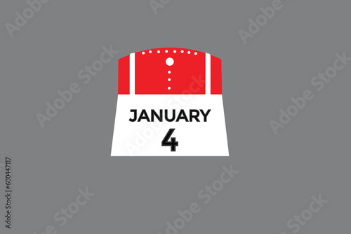 january 4 calendar date reminder,calendar 4 january date template  
