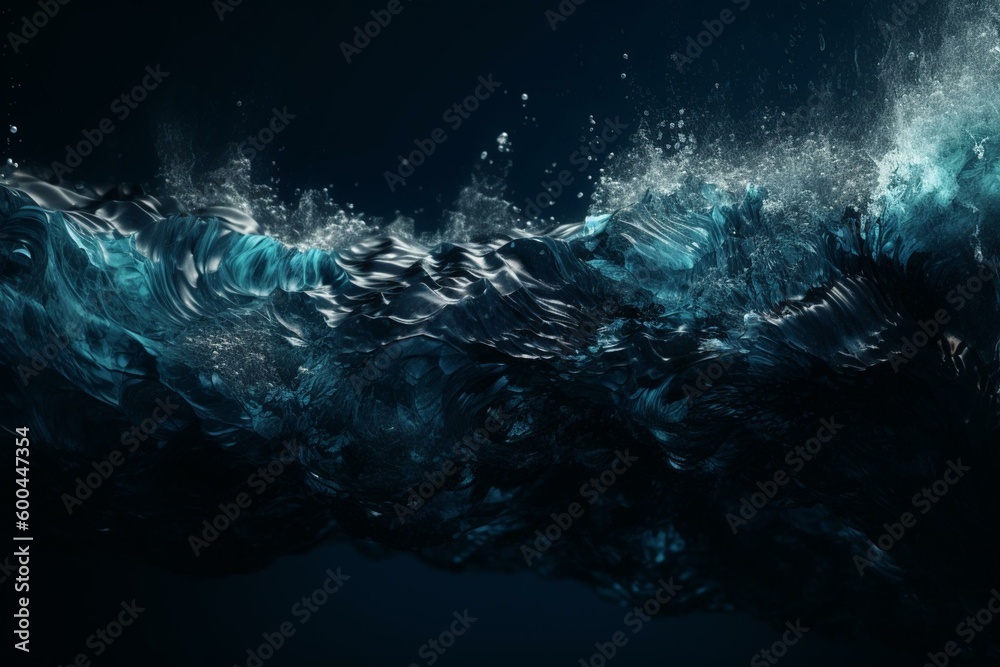 Sophisticated blue wave abstraction for backgrounds. Generative AI
