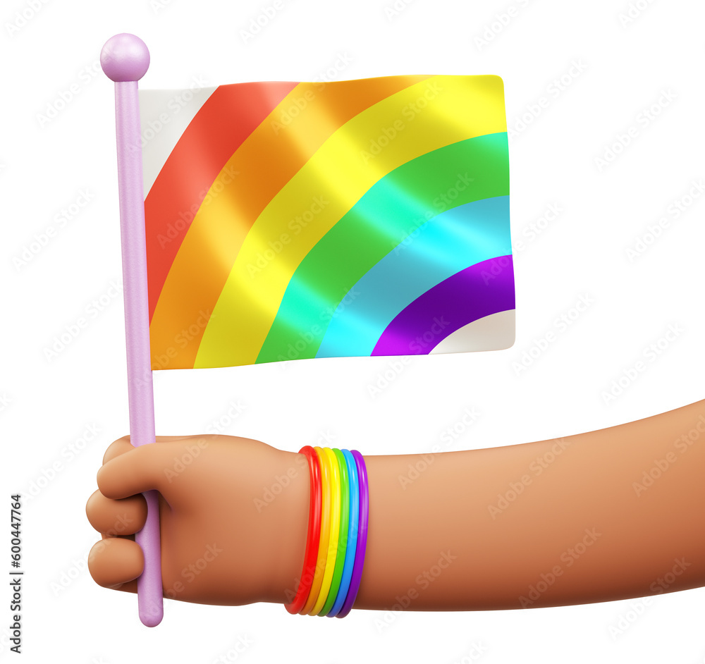 Pide Support Isolated latin hand with a pride support flag on a transparent ...