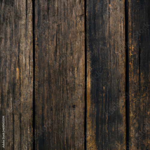 Old wood background, dark wooden abstract texture Generative AI