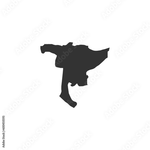Map of Nidwalden canton. Silhouette map of Nidwalden canton of Switzerland. Nidwalden region map 