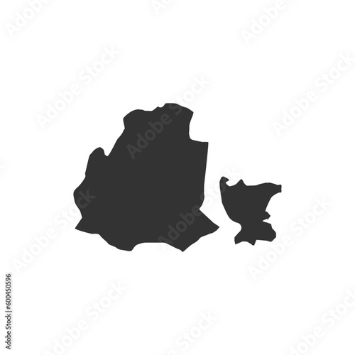 Map of Obwalden canton. Silhouette map of Obwalden canton of Switzerland. Obwalden region map
