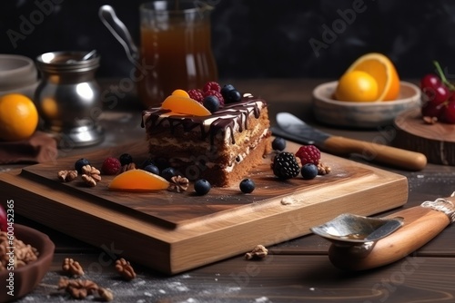 delicious cake on a table