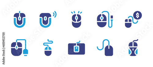 Mouse icon set. Duotone color. Vector illustration. Containing computer mouse, wireless mouse, money, mouse.