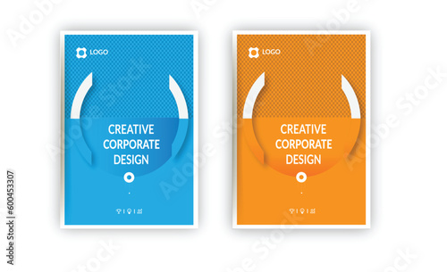 Corporate book cover design template in a4. Brochure cover design, annual report, poster, flyer in A4 with colorful design