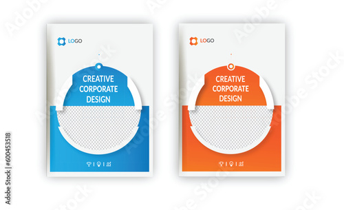 Corporate book cover design template in a4. Brochure cover design, annual report, poster, flyer in A4 with colorful design