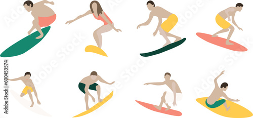 Surfing people on transparent background. elements  images  clip art  surf  surfs  summer  people  beach  vector. transparent.