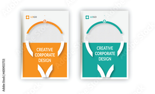 Corporate book cover design template in a4. Brochure cover design, annual report, poster, flyer in A4 with colorful design