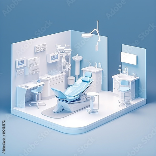 3D rendering of a dental office