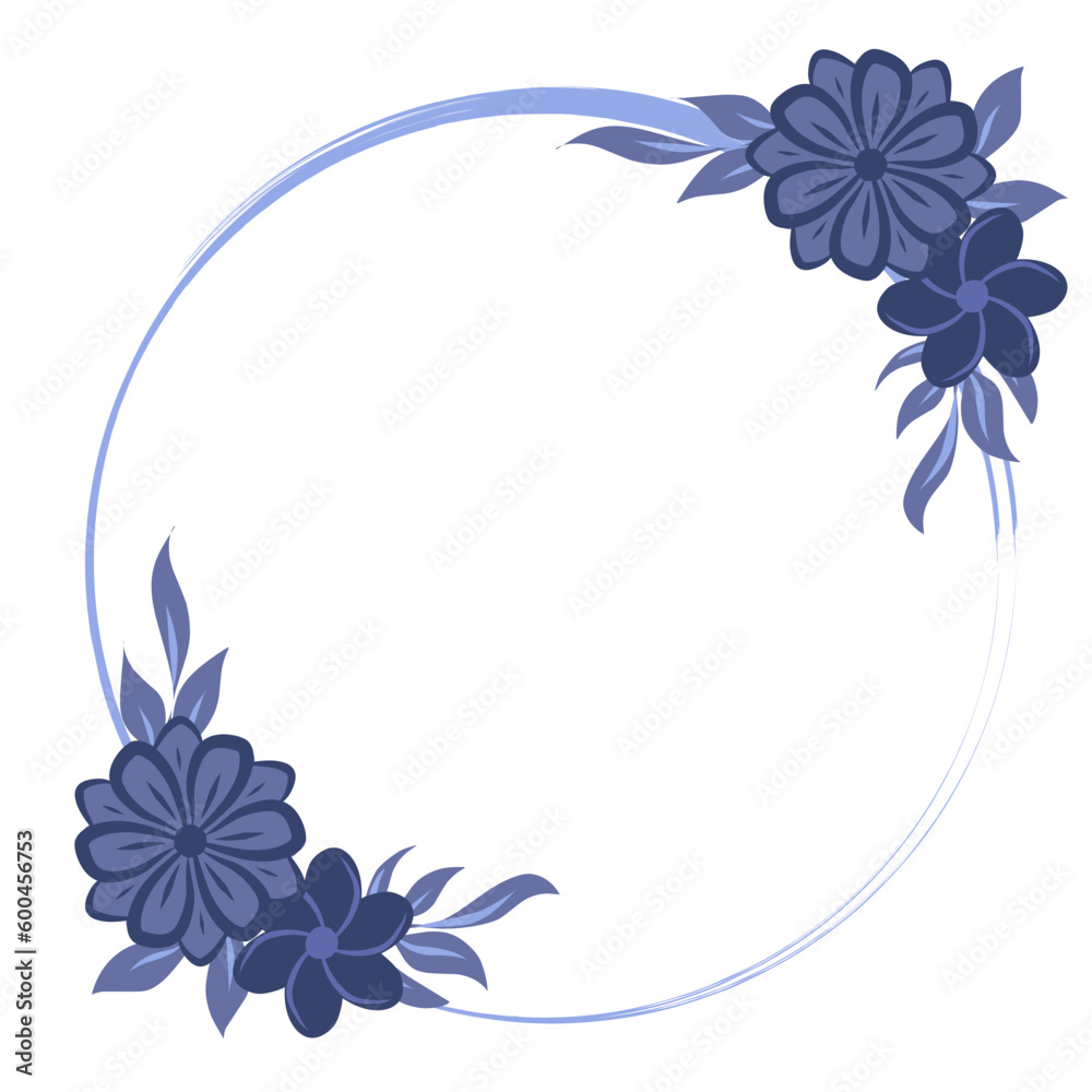 Obraz premium blue floral frame