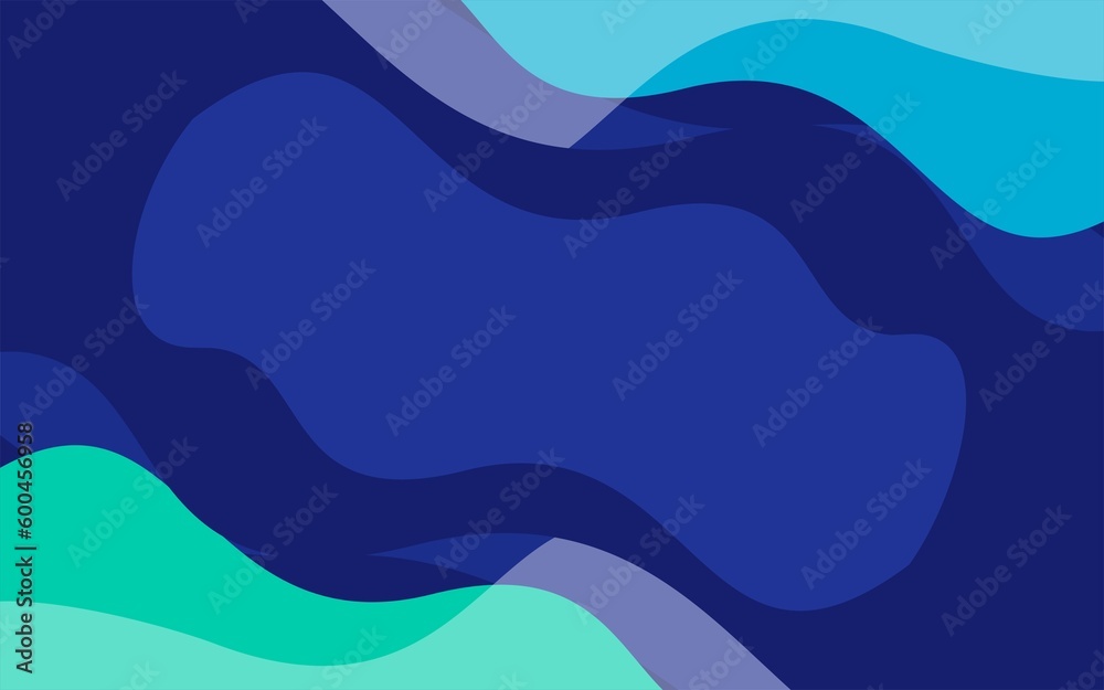 Abstract Geometric waves background template with color blue