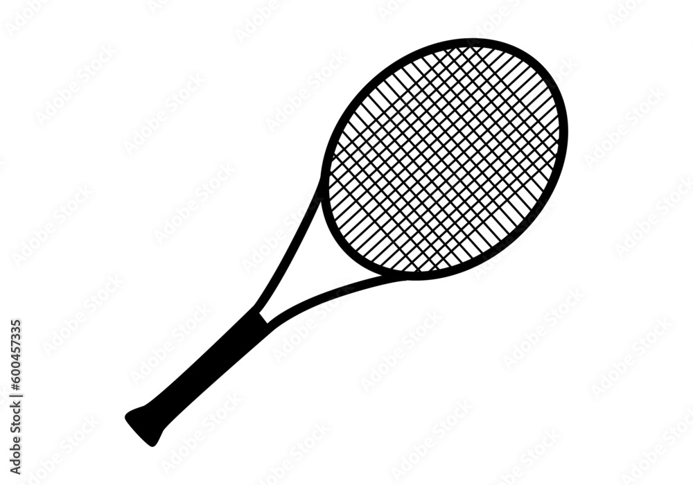Icono negro de una raqueta