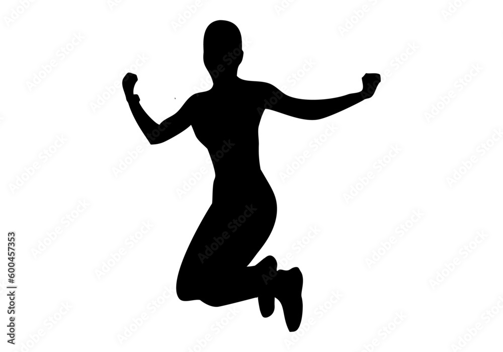 Icono de deportista chica saltando
