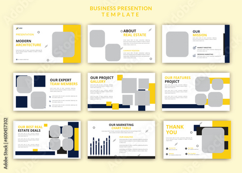 Creative architecture business powerpoint presentation slides design set template
