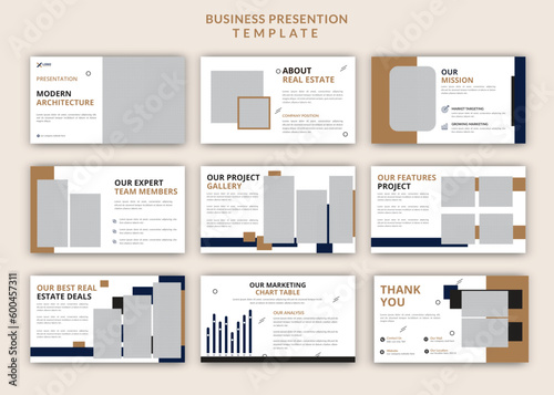 Creative architecture business powerpoint presentation slides design set template
