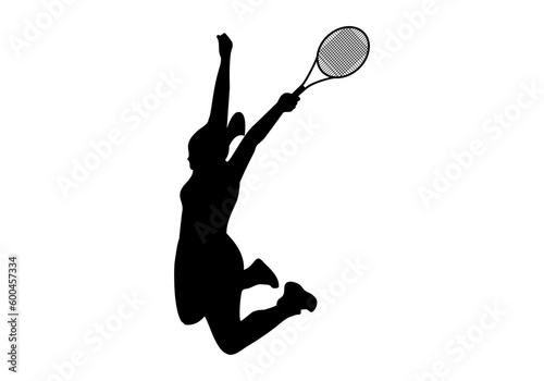 Icono de jugadora de tenis celebrando el triunfo
