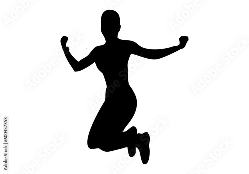 Icono de deportista chica saltando