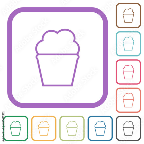 Shake with cream outline simple icons