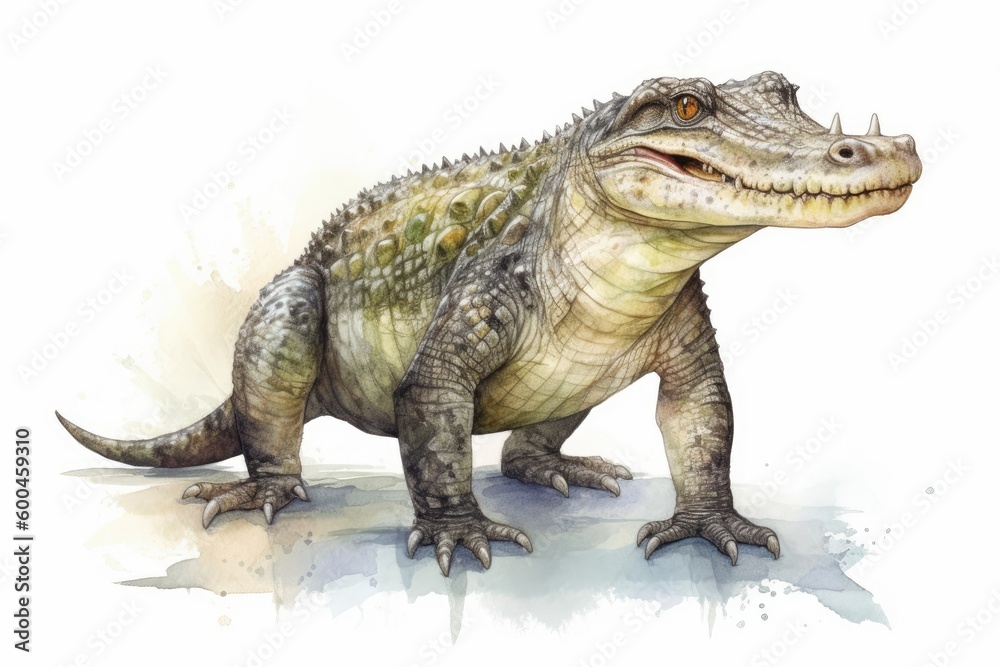 Obraz premium Crocodile isolated on white background. Generative AI.