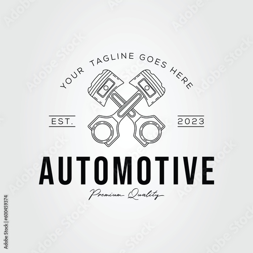 cross piston machine for automotive logo vector illustration design. garage symbol