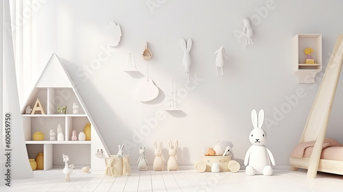 Children's Room Wall Mockup with Blank Space