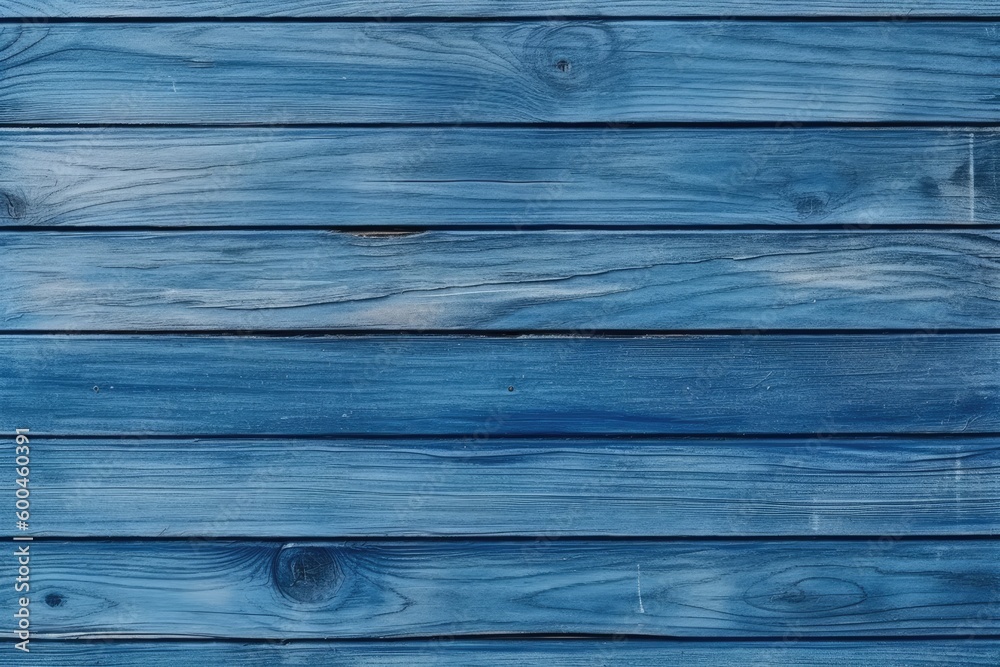Obraz premium Wood texture background, blue wooden planks. Grunge washed wood table pattern top view. Generative AI.