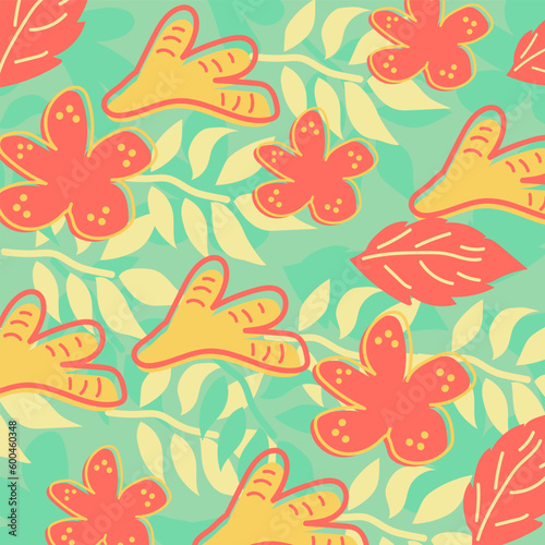 Hand drawn flat design abstract doodle pattern