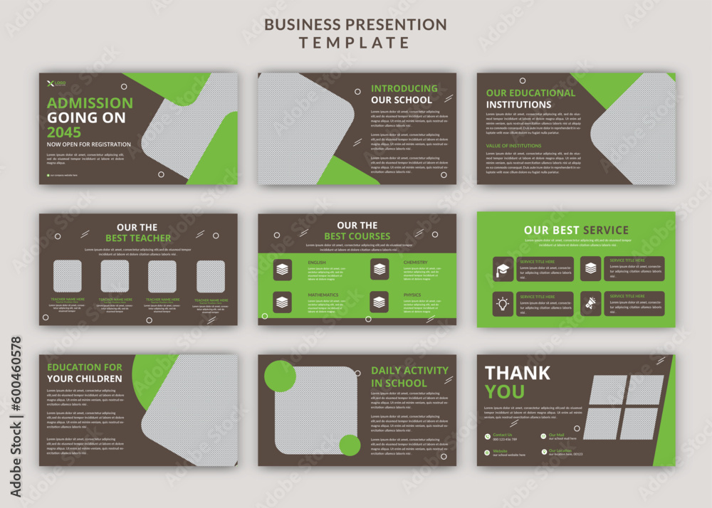 Kids school admission powerpoint presentation editable slide design templates
