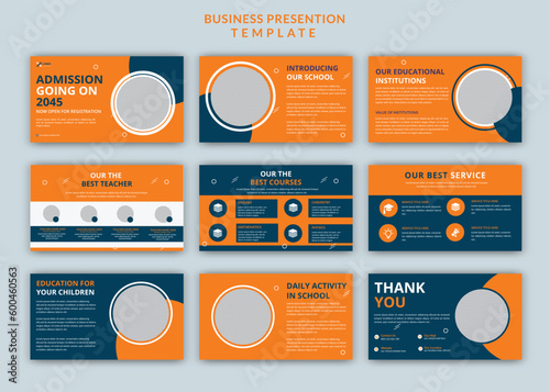 Kids school admission powerpoint presentation editable slide design templates