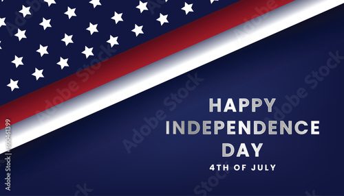 Happy Independence Day USA greeting card with shape america flag