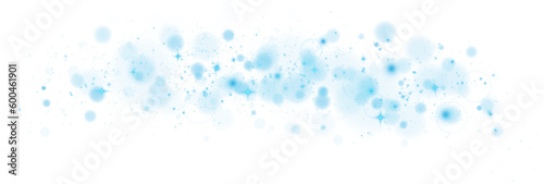 Wallpaper Mural Blue shining bokeh lights with glowing particles on transparent background. PNG. Torontodigital.ca