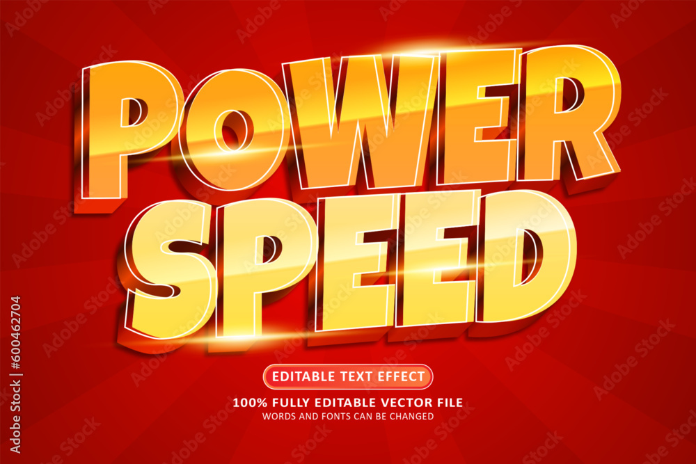 Power speed 3d editable text effect
