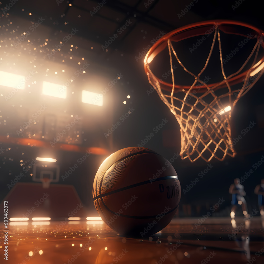 Basket Ball Shot To Ring. Generative AI