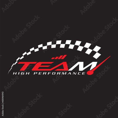 Team racing car logo vector illustration. Design for logos, posters, stickers, t-shirts_20230508