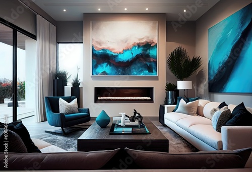 Modern and amazing living room, idea for design and building.