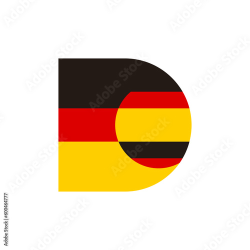 Letter D deutschland logo icon  germany vector template