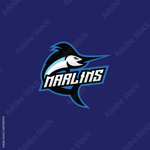 marlins logo esport design mascot
