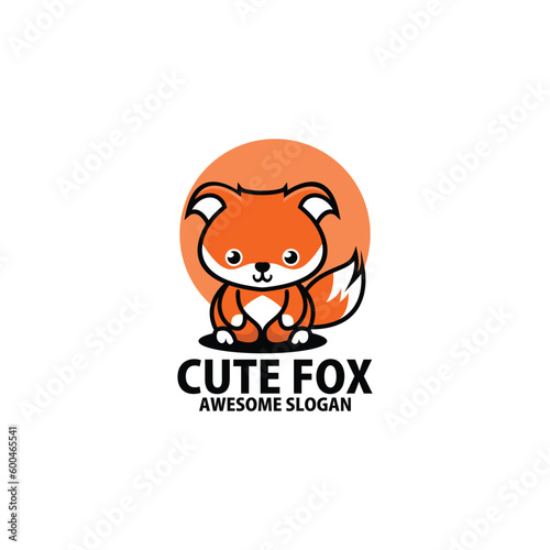 cute fox logo design colorful mascot